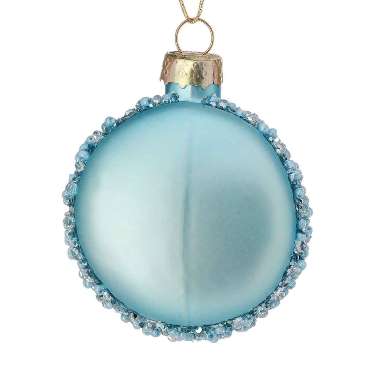2.3-Inch Glass Macaroon Ornament – Stylish Christmas Decoration